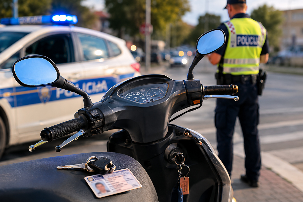 Maloljetnik bez vozačke zaustavljen u Vodicama: Vozio moped bez položenog ispita