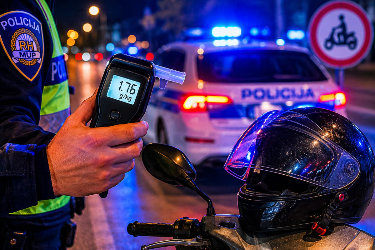 Vozač mopeda u Vodicama kažnjen s 4.000 eura, vozio bez kacige i pod utjecajem alkohola