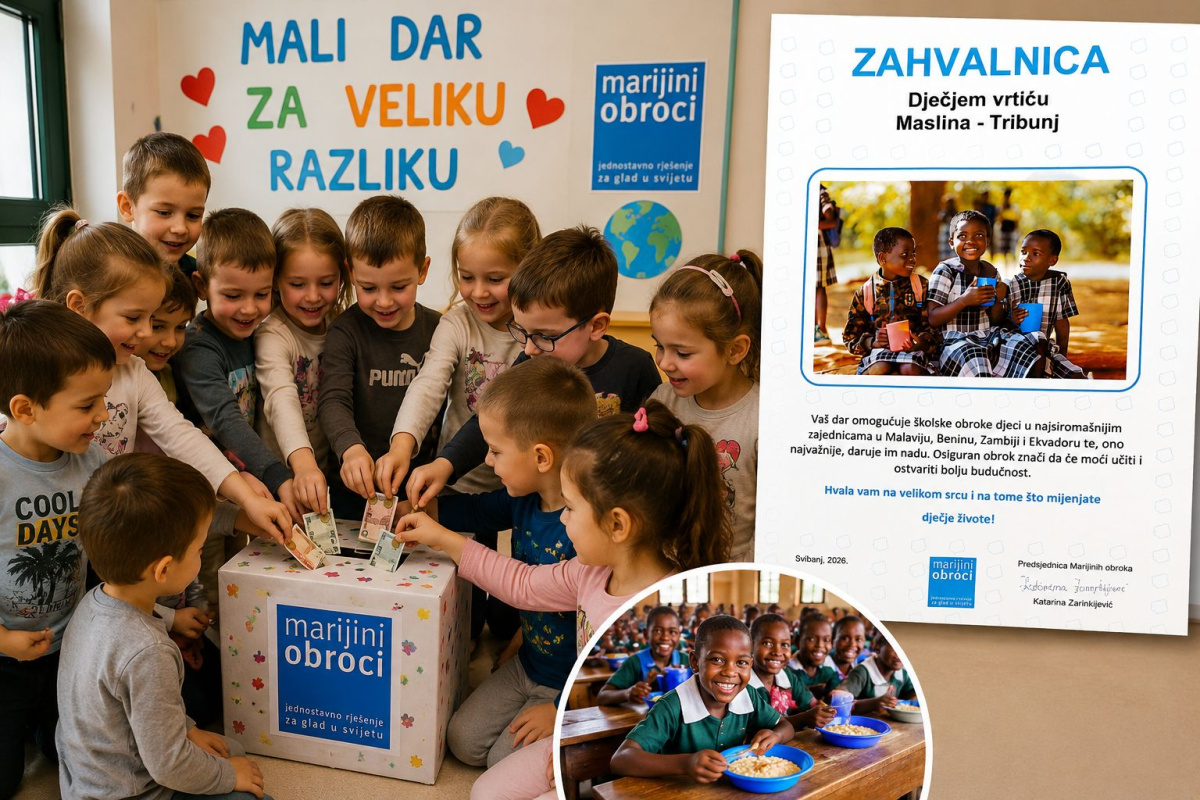 Dječji vrtić Maslina Tribunj treću godinu zaredom pomaže djeci u najsiromašnijim dijelovima svijeta