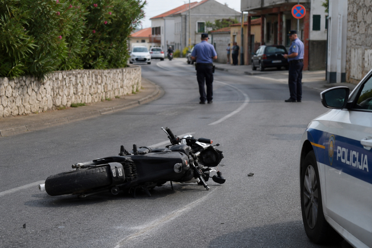 Pijan i bez kacige pao s motocikla u Tribunju, zadobio teške ozljede