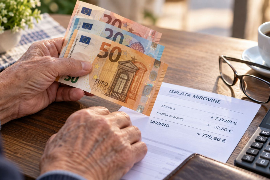 Danas stižu veće mirovine: Evo koliko povećanje donosi na 500, 600, 700, 800 i 1.000 eura